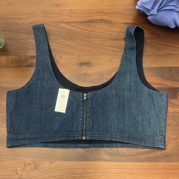 NWT Banana Republic Cropped Blue Denim Corset Size 16 Western Rodeo
Cowgirl - Picture 4 of 7